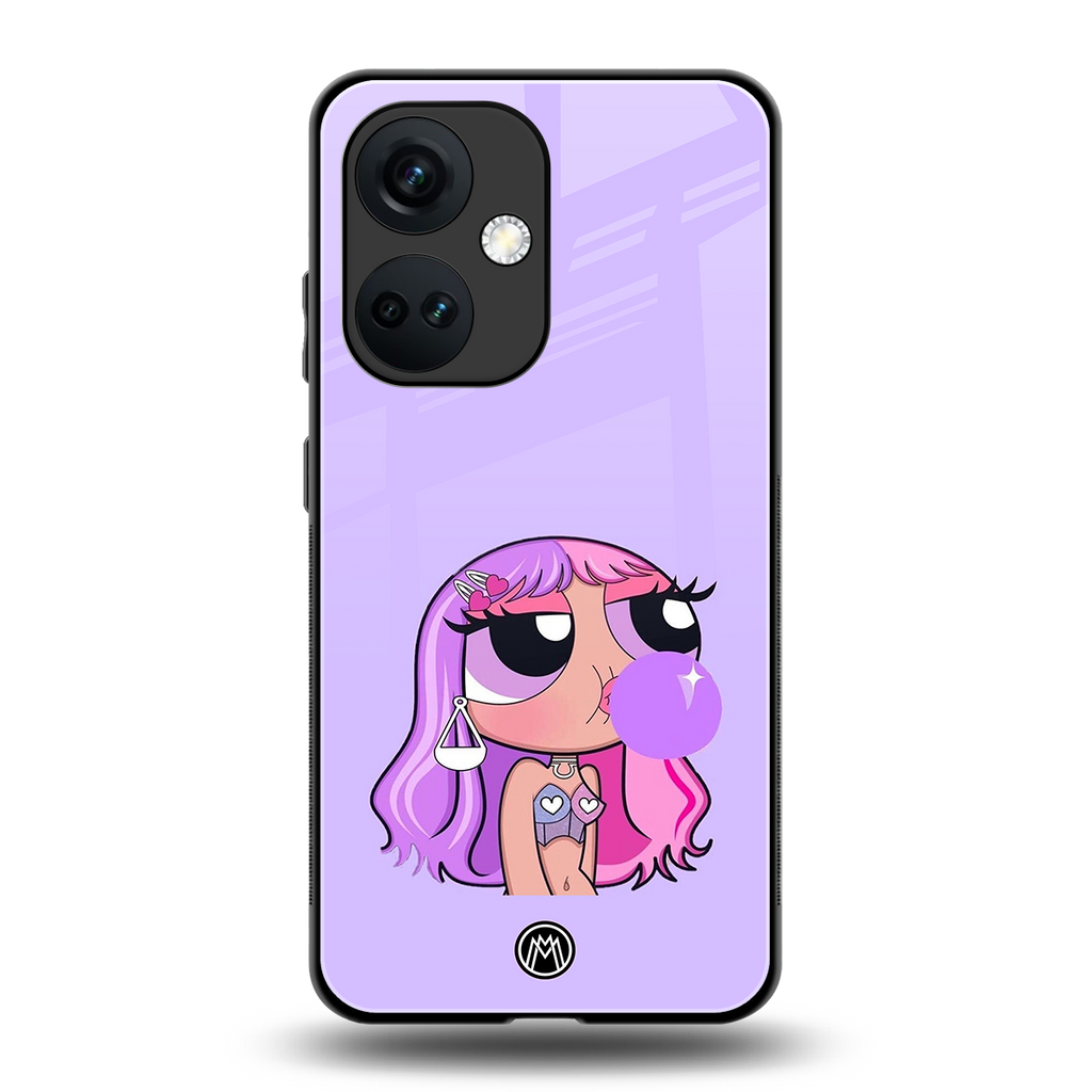 purple chic powerpuff girls back phone cover | glass case for oneplus nord ce 3