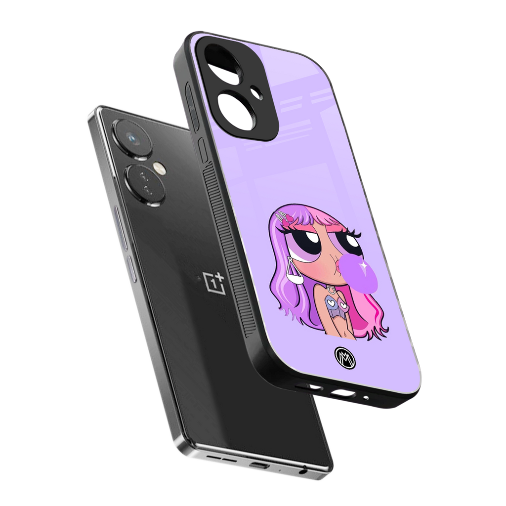 purple chic powerpuff girls back phone cover | glass case for oneplus nord ce 3