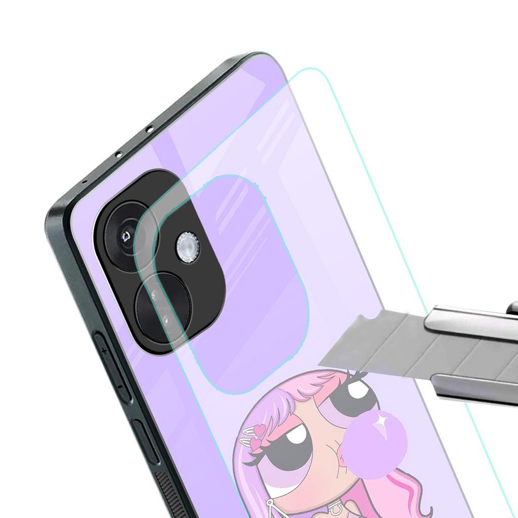 purple chic powerpuff girls back phone cover | glass case for oneplus nord ce 3