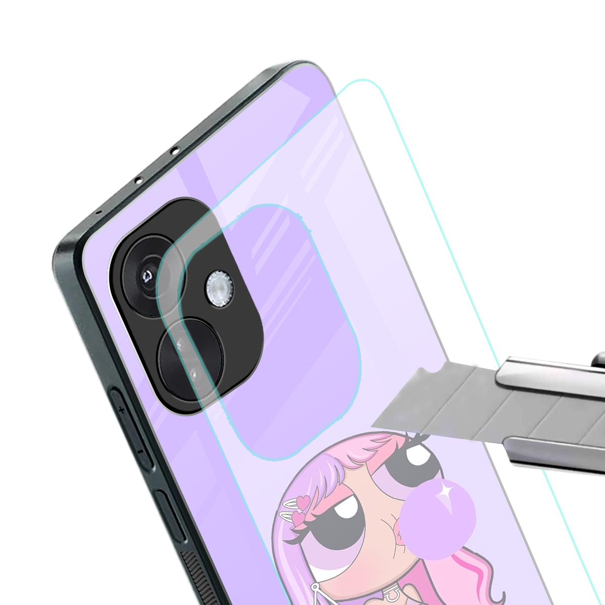 purple chic powerpuff girls back phone cover | glass case for oneplus nord ce 3