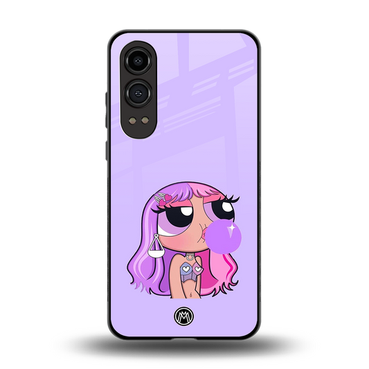 purple chic powerpuff girls back phone cover | glass case for oneplus nord ce 4 lite