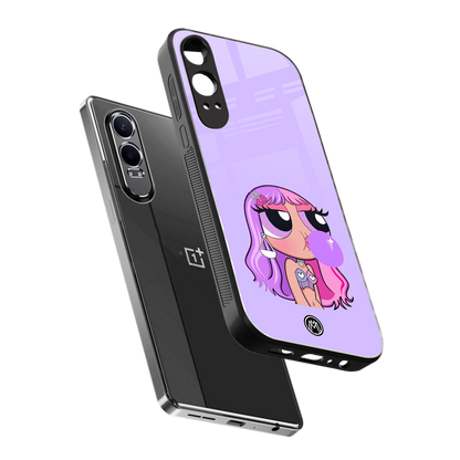 purple chic powerpuff girls back phone cover | glass case for oneplus nord ce 4 lite