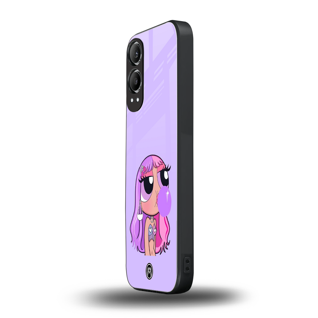 purple chic powerpuff girls back phone cover | glass case for oneplus nord ce 4 lite