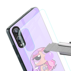 purple chic powerpuff girls back phone cover | glass case for oneplus nord ce 4 lite