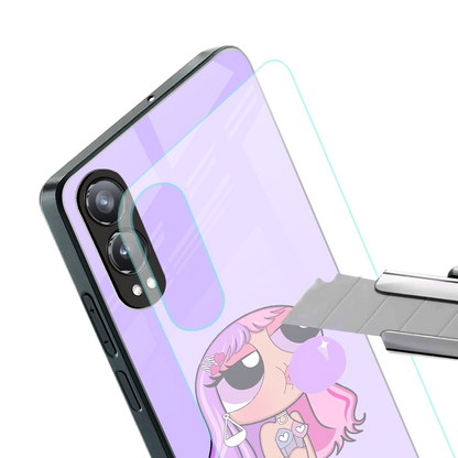 purple chic powerpuff girls back phone cover | glass case for oneplus nord ce 4 lite