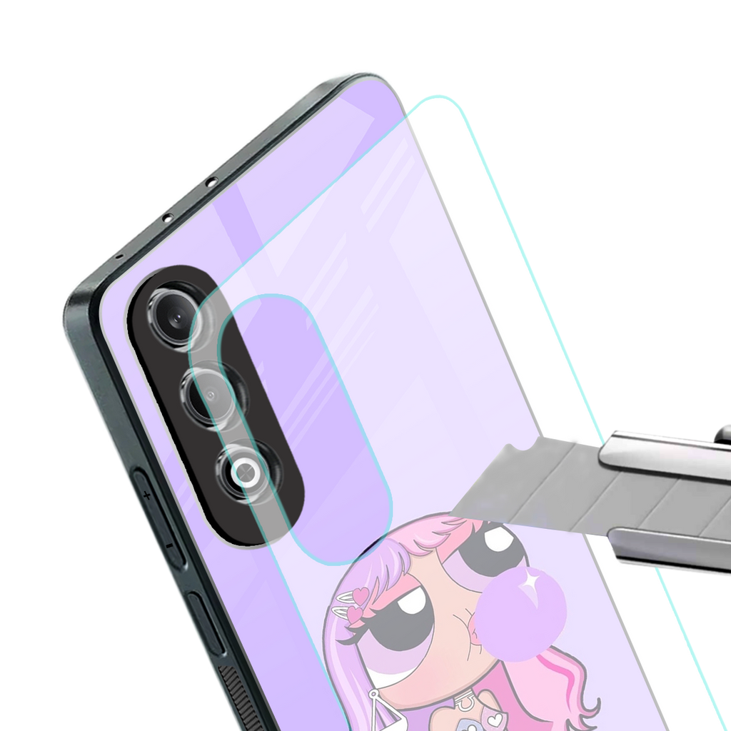purple chic powerpuff girls back phone cover | glass case for oneplus nord ce 4