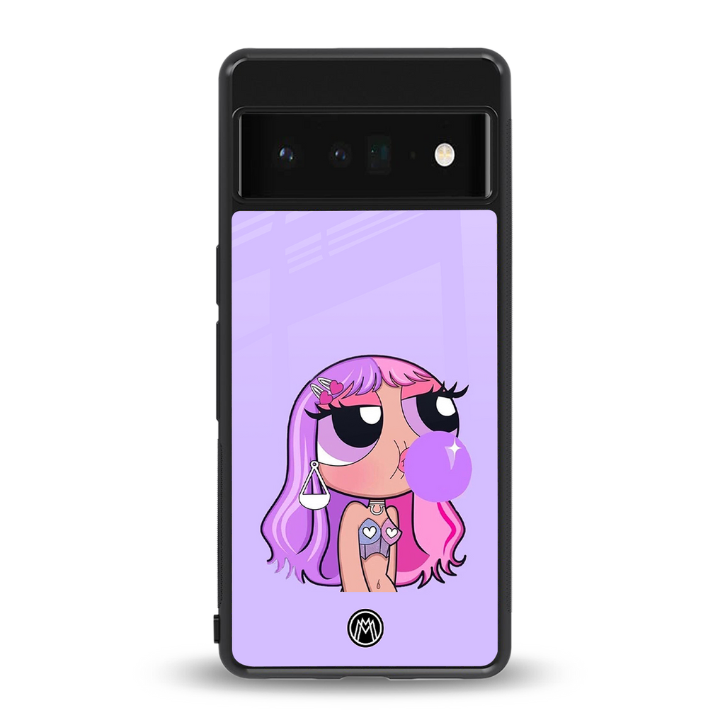 purple chic powerpuff girls back phone cover | glass case for google pixel 6 pro