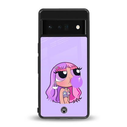 purple chic powerpuff girls back phone cover | glass case for google pixel 6 pro