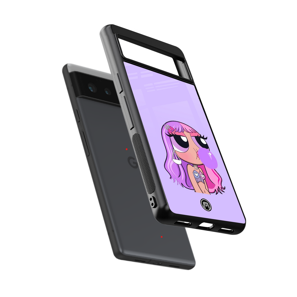 purple chic powerpuff girls back phone cover | glass case for google pixel 6