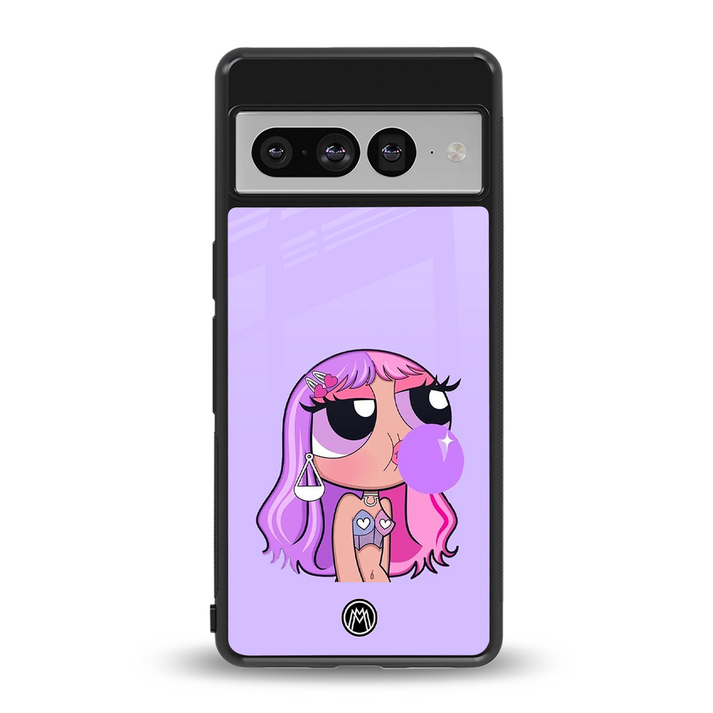 purple chic powerpuff girls back phone cover | glass case for google pixel 7 pro
