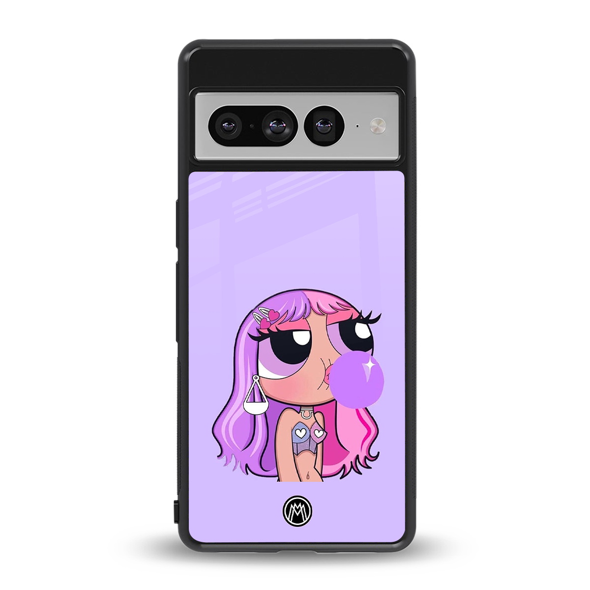 purple chic powerpuff girls back phone cover | glass case for google pixel 7 pro