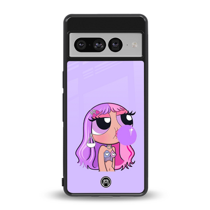 purple chic powerpuff girls back phone cover | glass case for google pixel 7 pro