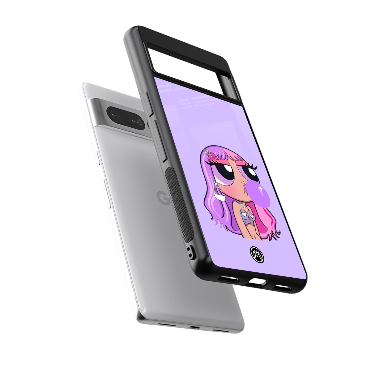 purple chic powerpuff girls back phone cover | glass case for google pixel 7 pro