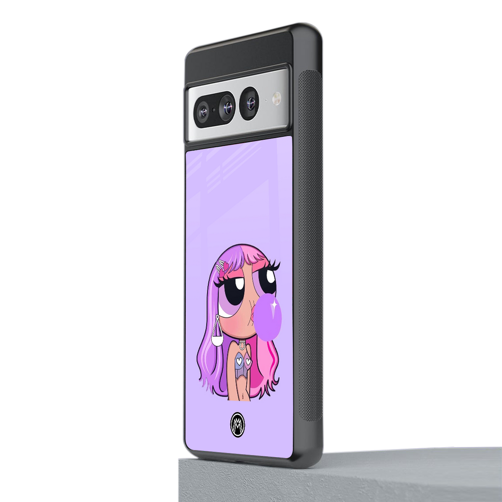 purple chic powerpuff girls back phone cover | glass case for google pixel 7 pro