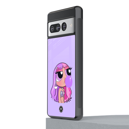 purple chic powerpuff girls back phone cover | glass case for google pixel 7 pro