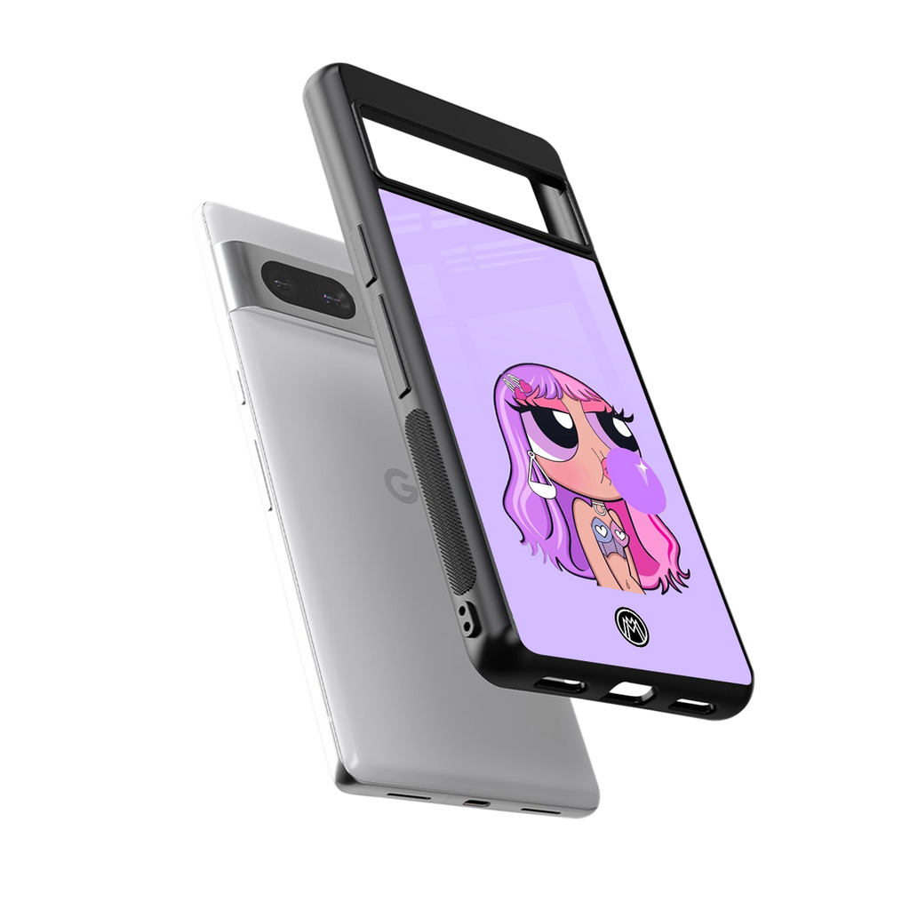 purple chic powerpuff girls back phone cover | glass case for Google Pixel 7