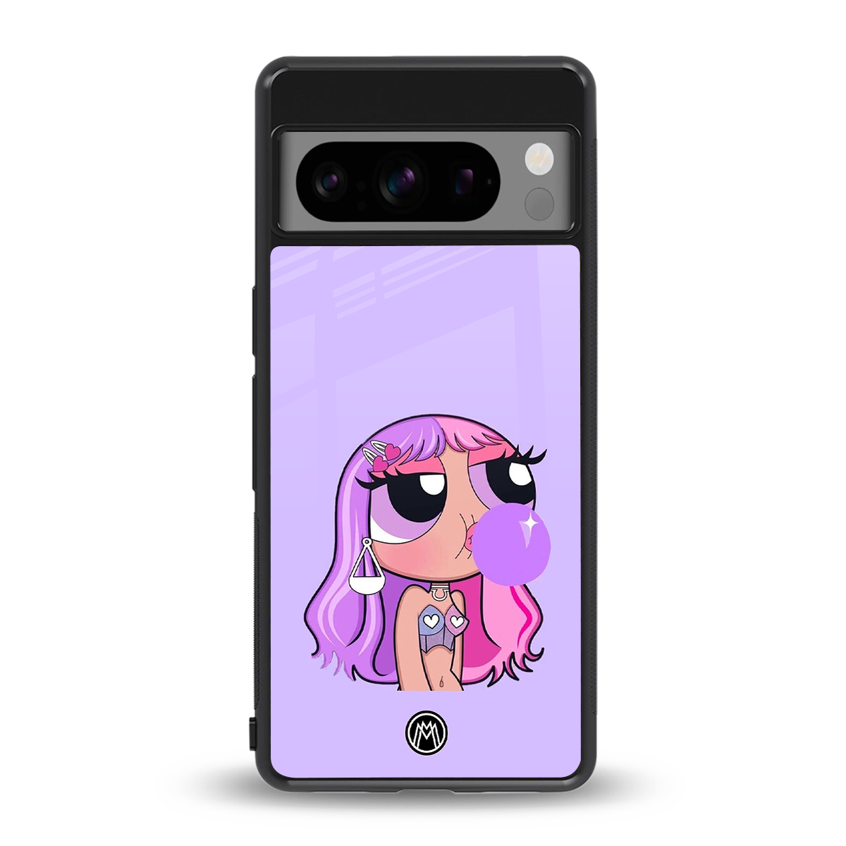 purple chic powerpuff girls back phone cover | glass case for google pixel 8 pro