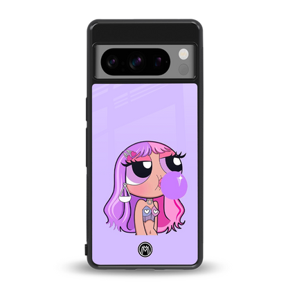 purple chic powerpuff girls back phone cover | glass case for google pixel 8 pro