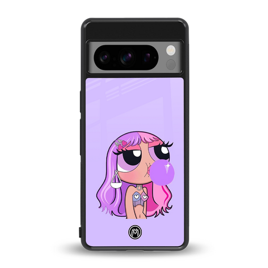 purple chic powerpuff girls back phone cover | glass case for google pixel 8 pro