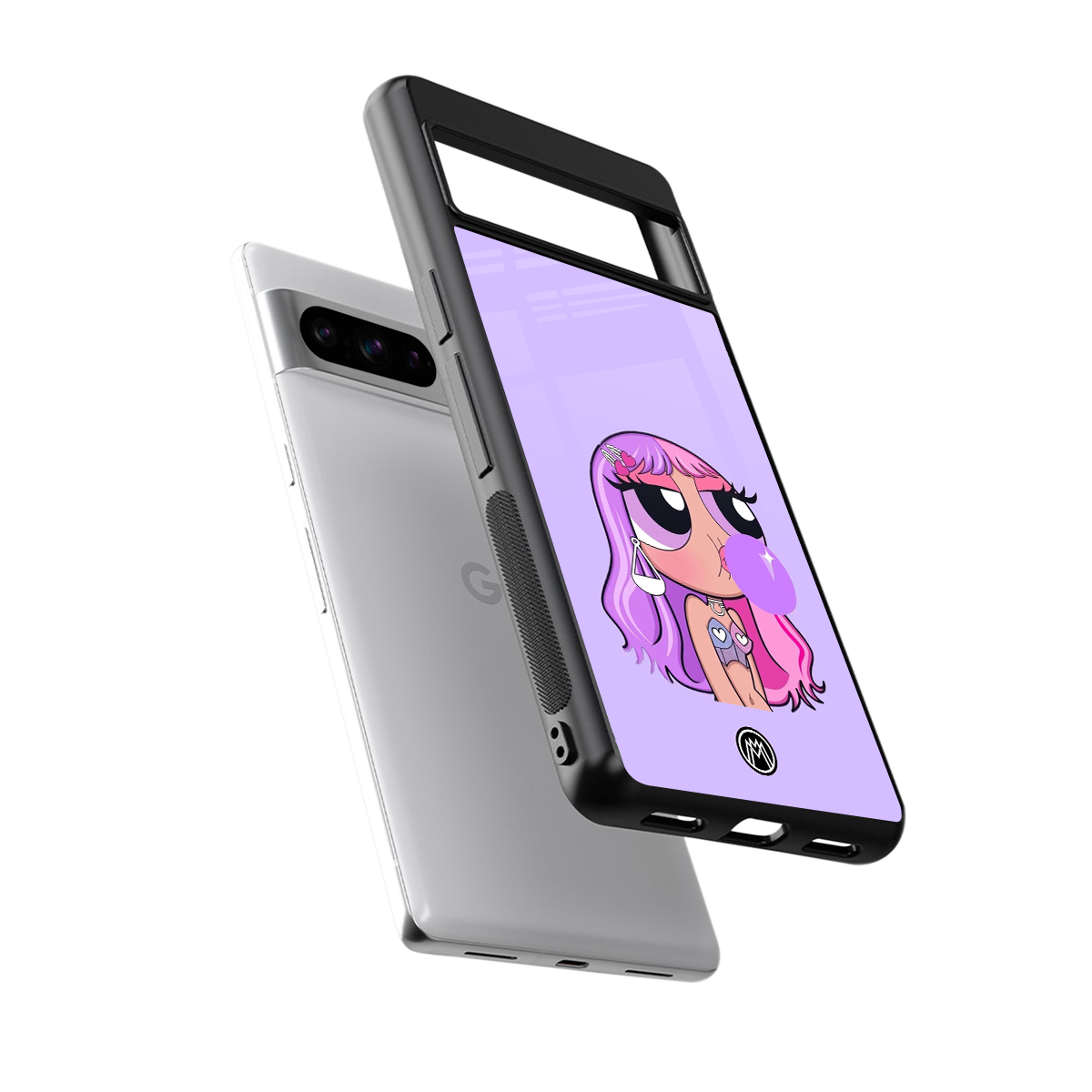 purple chic powerpuff girls back phone cover | glass case for google pixel 8 pro