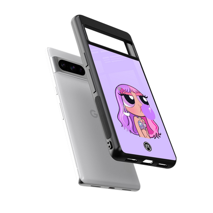 purple chic powerpuff girls back phone cover | glass case for google pixel 8 pro