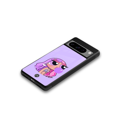 purple chic powerpuff girls back phone cover | glass case for google pixel 8 pro