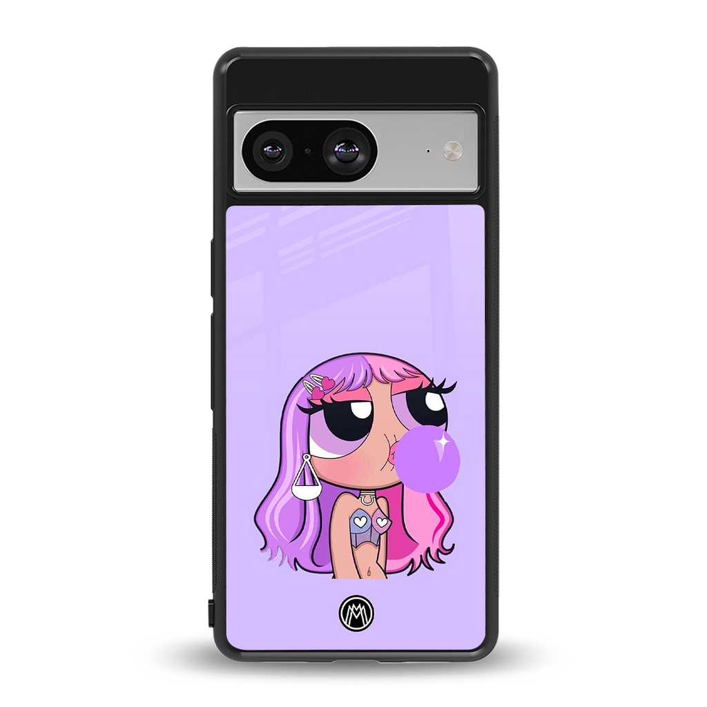 purple chic powerpuff girls back phone cover | glass case for Google Pixel 8