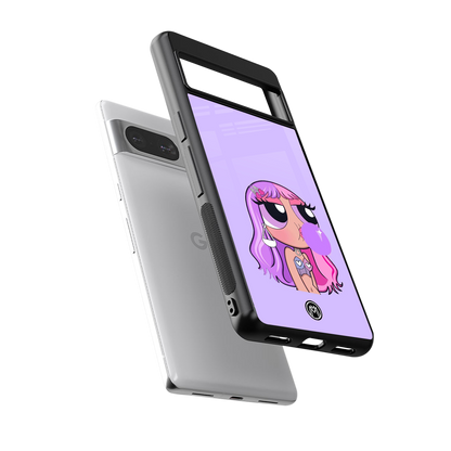 purple chic powerpuff girls back phone cover | glass case for Google Pixel 8