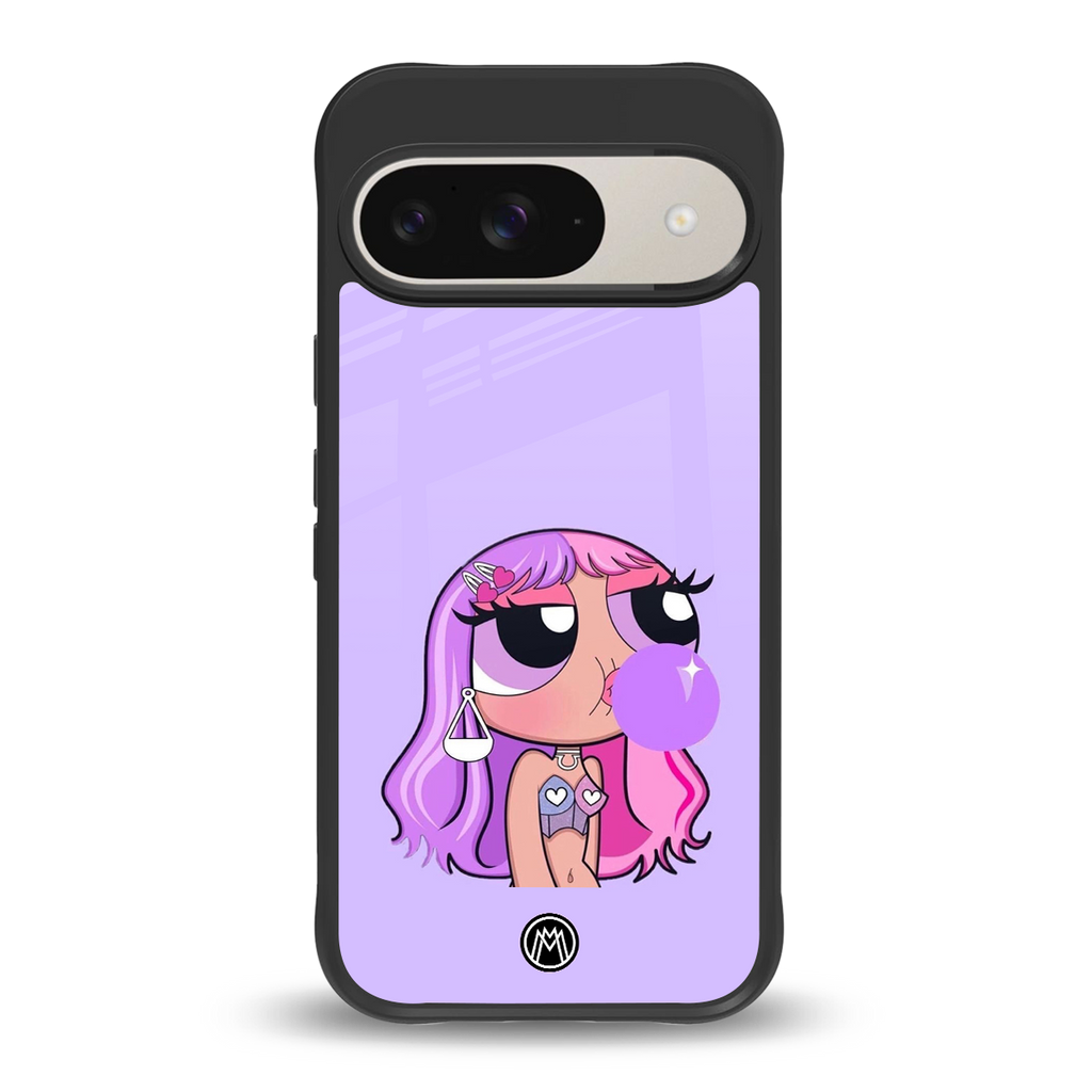 purple chic powerpuff girls back phone cover | glass case for google pixel 9