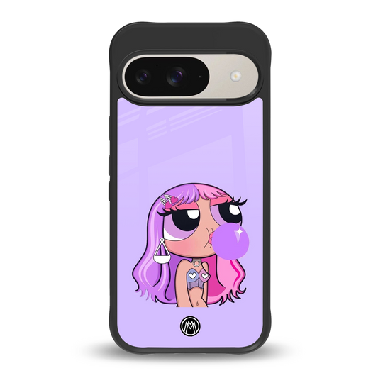 purple chic powerpuff girls back phone cover | glass case for google pixel 9
