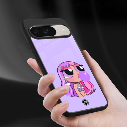 purple chic powerpuff girls back phone cover | glass case for google pixel 9