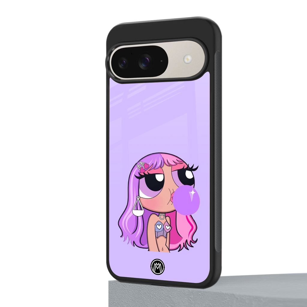 purple chic powerpuff girls back phone cover | glass case for google pixel 9