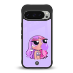 purple chic powerpuff girls back phone cover | glass case for google pixel 9 pro