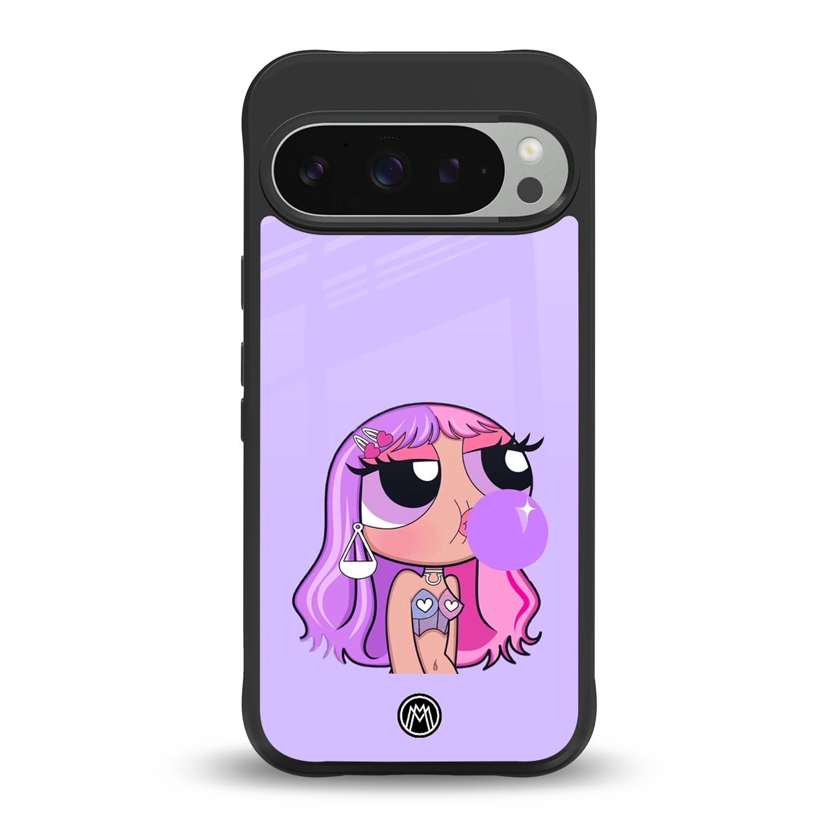 purple chic powerpuff girls back phone cover | glass case for google pixel 9 pro xl