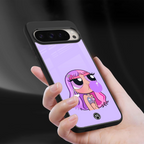 purple chic powerpuff girls back phone cover | glass case for google pixel 9 pro