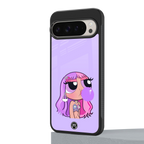 purple chic powerpuff girls back phone cover | glass case for google pixel 9 pro