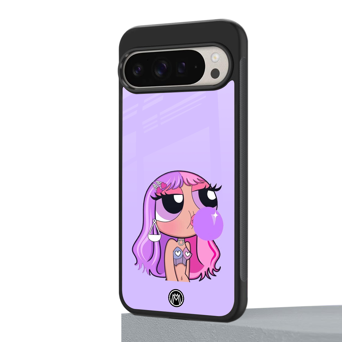 purple chic powerpuff girls back phone cover | glass case for google pixel 9 pro