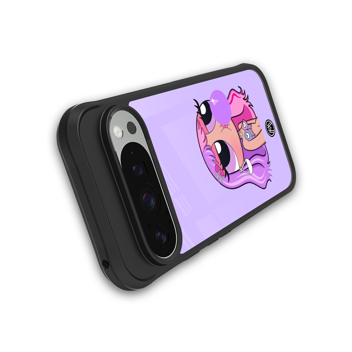 purple chic powerpuff girls back phone cover | glass case for google pixel 9 pro