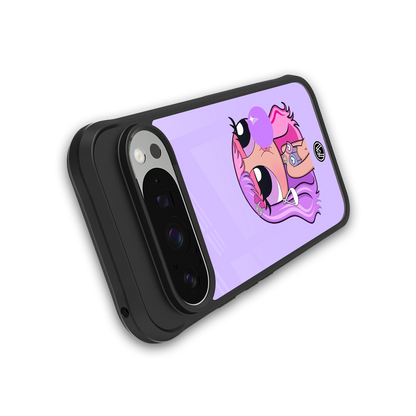 purple chic powerpuff girls back phone cover | glass case for google pixel 9 pro xl