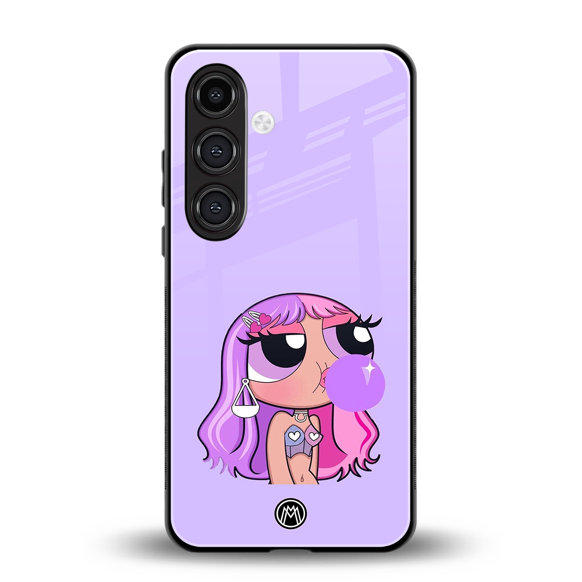 purple chic powerpuff girls back phone cover | glass case for samsung galaxy s24 fe