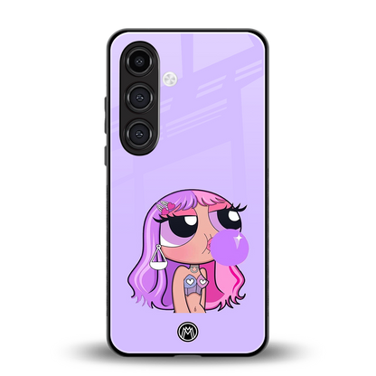purple chic powerpuff girls back phone cover | glass case for samsung galaxy s24 fe