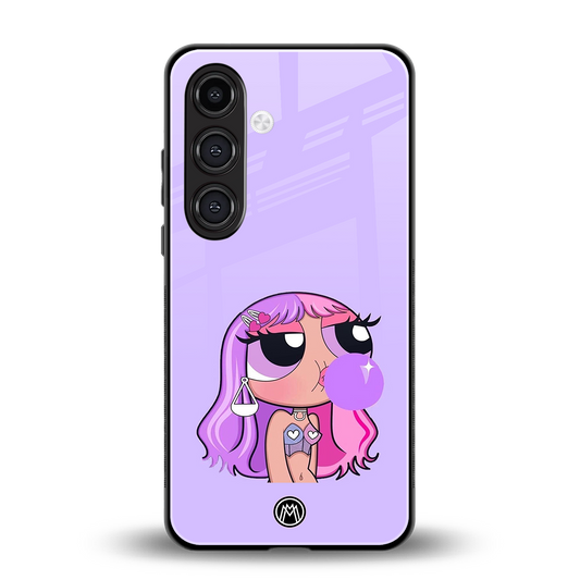 purple chic powerpuff girls back phone cover | glass case for samsung galaxy s24 fe