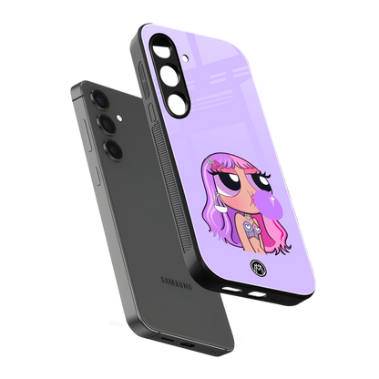 purple chic powerpuff girls back phone cover | glass case for samsung galaxy s24 fe