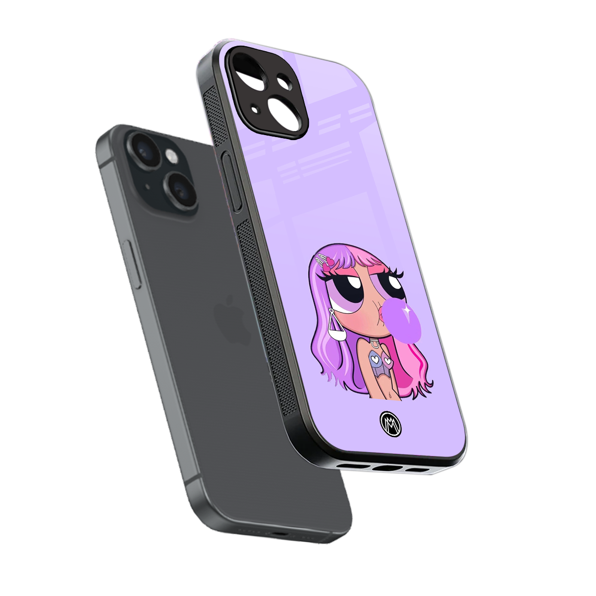 purple chic powerpuff girls back phone cover | glass case for iphone 15
