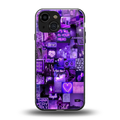purple collage aesthetic back phone cover | glass case for iphone 13 mini
