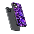 purple collage aesthetic back phone cover | glass case for iphone 13 mini