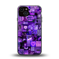 purple collage aesthetic back phone cover | glass case for iphone 13