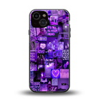 purple collage aesthetic back phone cover | glass case for iphone 13