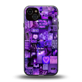 purple collage aesthetic back phone cover | glass case for iphone 15 plus