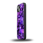 purple collage aesthetic back phone cover | glass case for iphone 15 plus